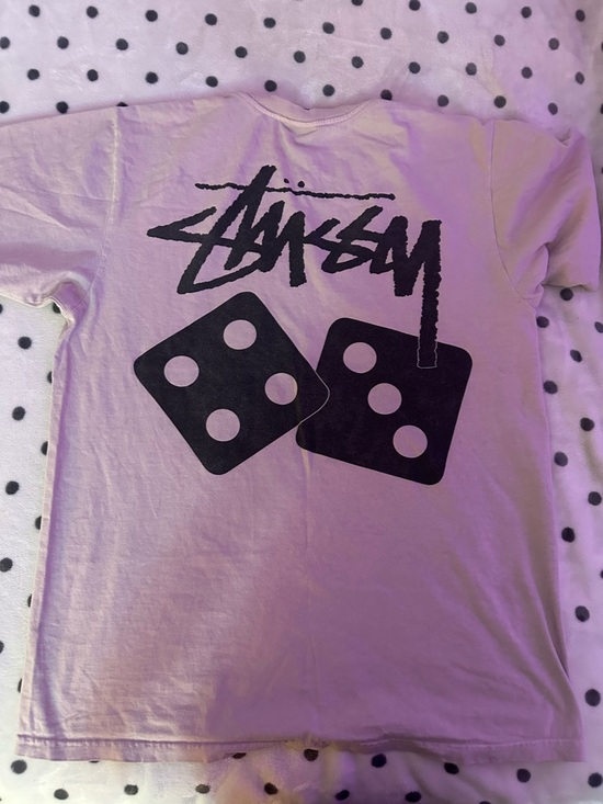 Stussy Other - Stussy Lavender Tee with Black Dice Graphic